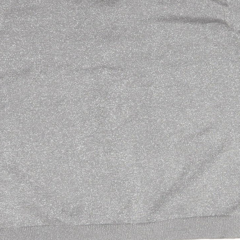 George Womens Silver Round Neck  Viscose Cardigan Jumper Size 18