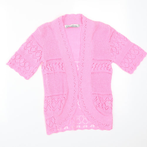 PURE & NATURAL Womens Pink   Cotton Cardigan Jumper Size S
