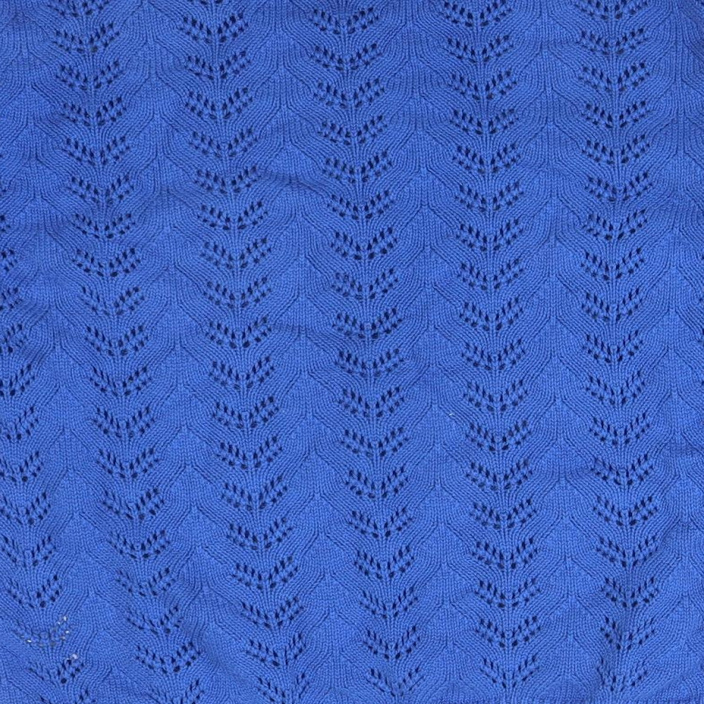 Mia Moda Womens Blue  Cotton Basic T-Shirt Size M Round Neck