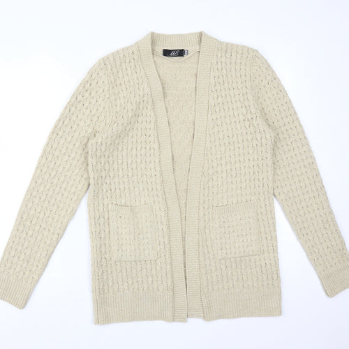 ME Womens Beige   Acrylic Cardigan Jumper Size M