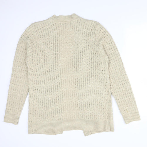 ME Womens Beige   Acrylic Cardigan Jumper Size M