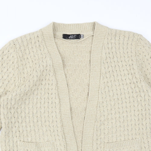ME Womens Beige   Acrylic Cardigan Jumper Size M