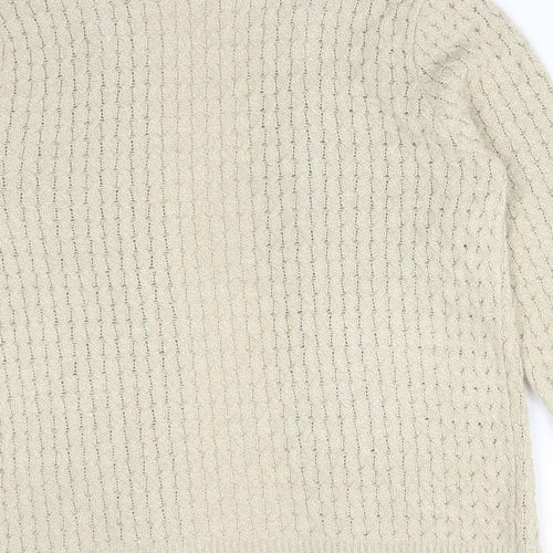 ME Womens Beige   Acrylic Cardigan Jumper Size M