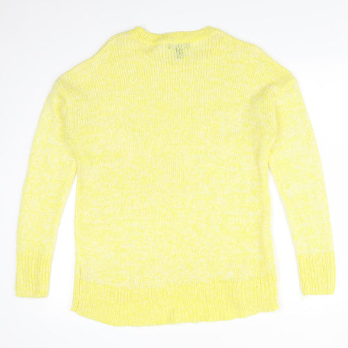 New Look Womens Yellow  Acrylic Basic T-Shirt Size S Crew Neck
