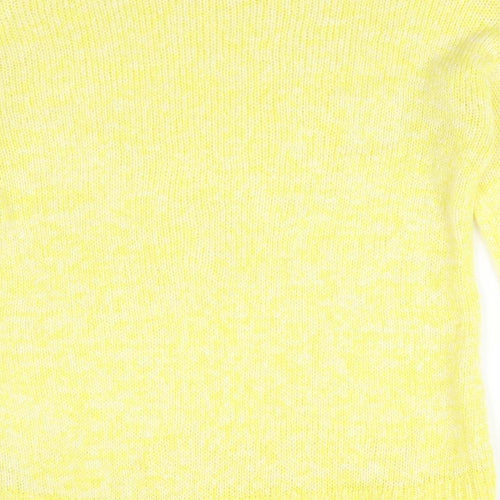 New Look Womens Yellow  Acrylic Basic T-Shirt Size S Crew Neck