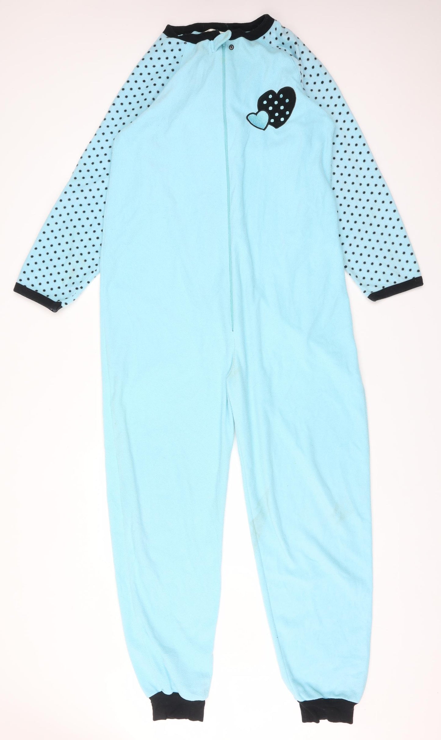 SECRET POSSESSIONS Womens Blue Polka Dot Polyester  One Piece Size S