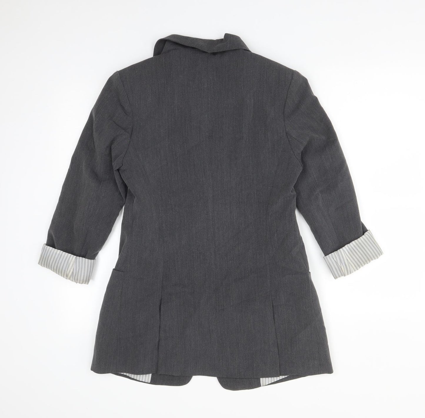 Internacionale Womens Grey  Polyester Jacket Suit Jacket Size 10