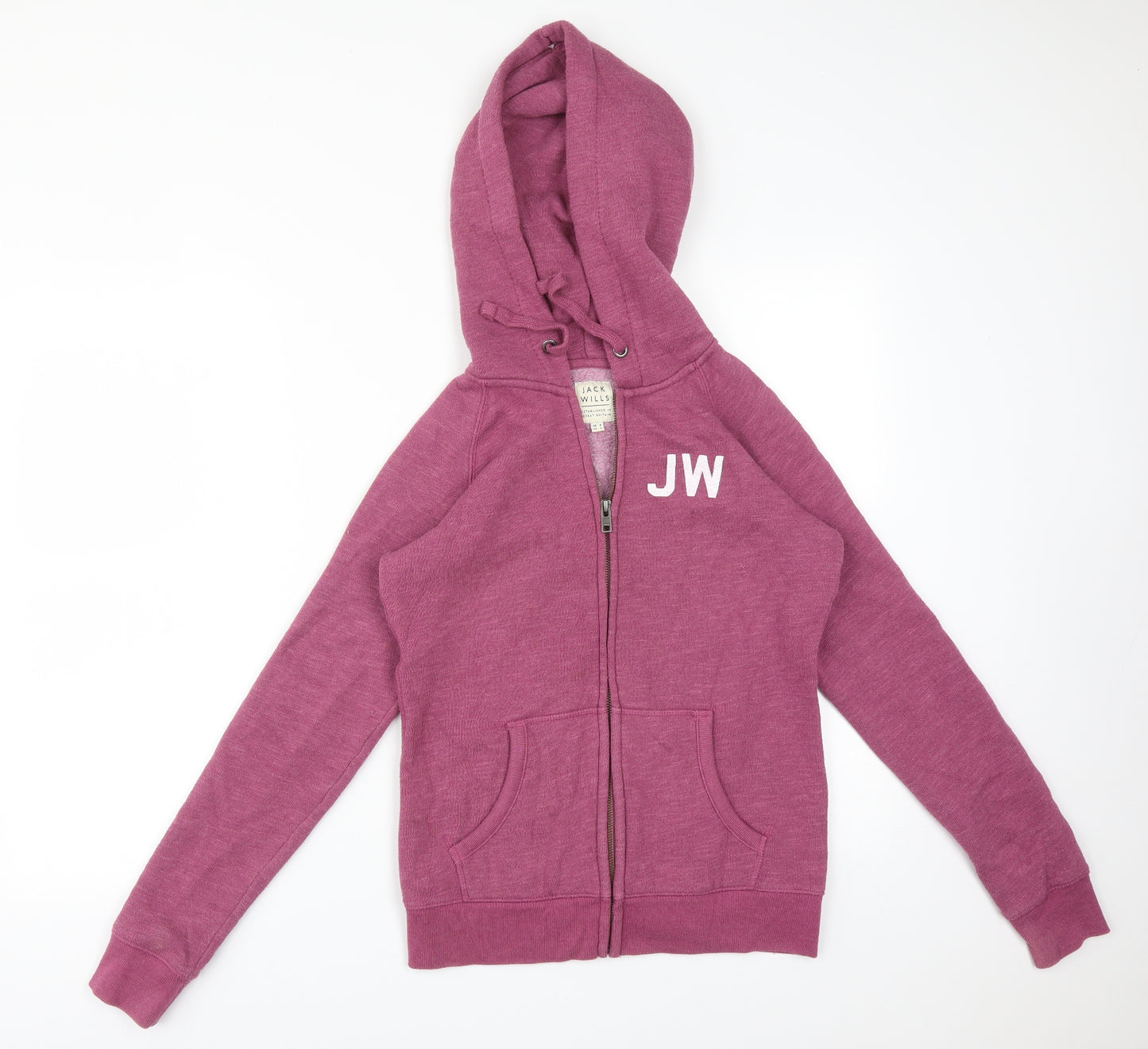 Jack Wills Womens Purple  Cotton Full Zip Hoodie Size 8