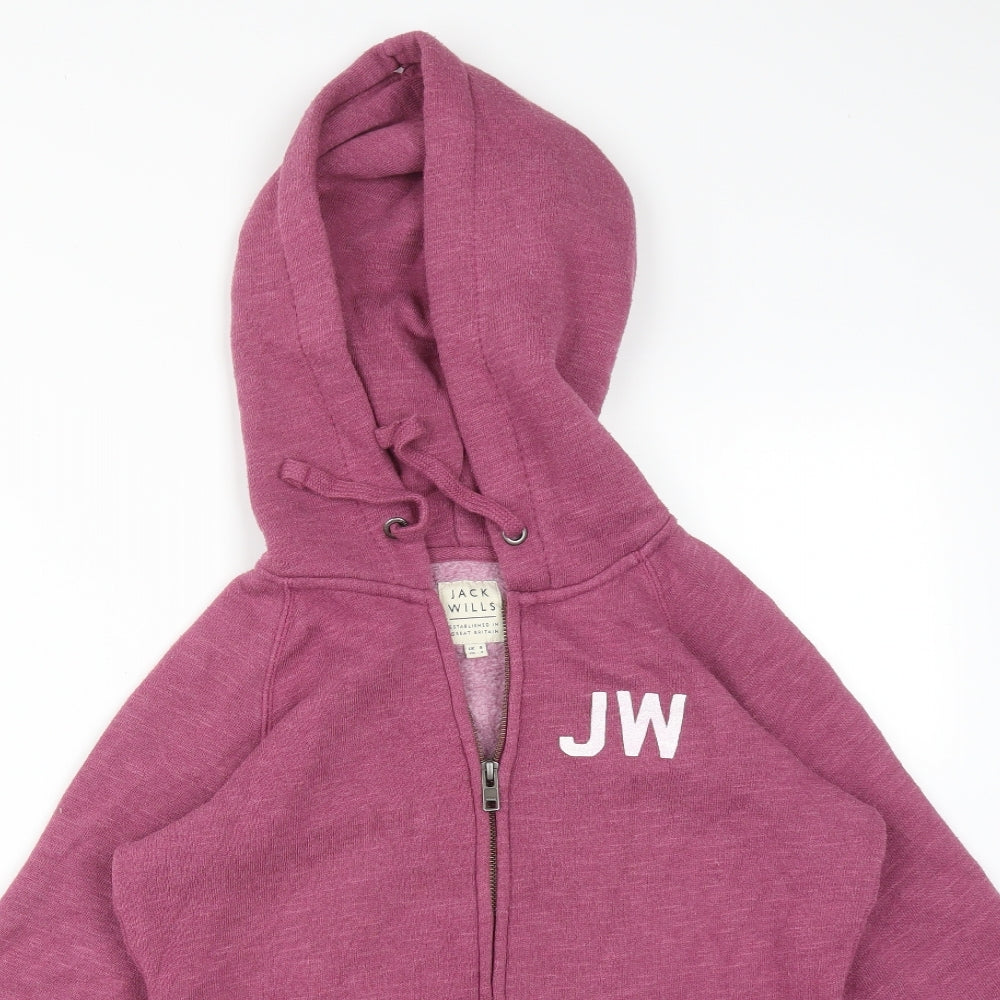 Jack Wills Womens Purple  Cotton Full Zip Hoodie Size 8
