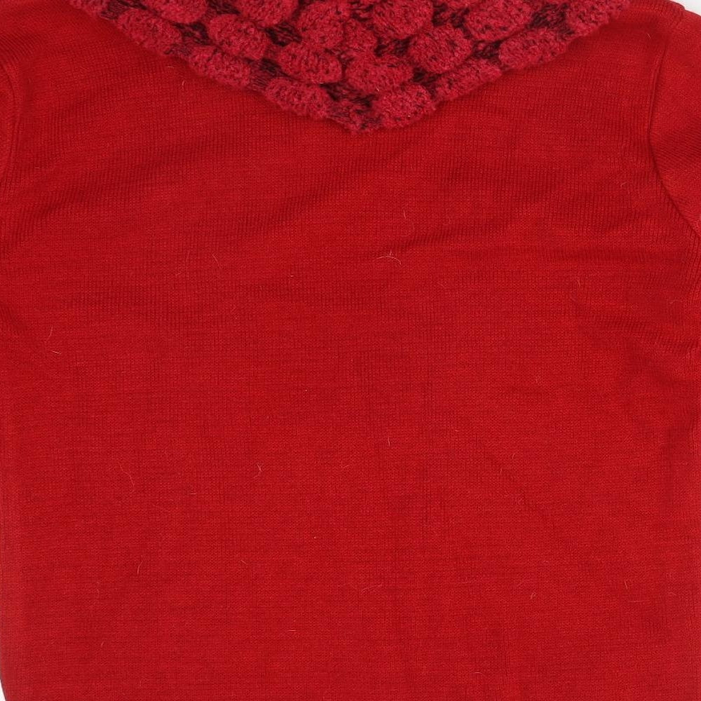 PURE&NATURAL Womens Red Roll Neck  Acrylic Pullover Jumper Size M