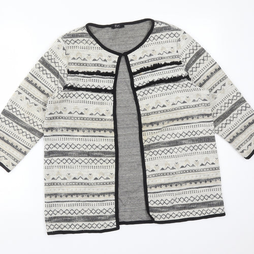 F&F Womens Multicoloured Round Neck Fair Isle Cotton Cardigan Jumper Size 10