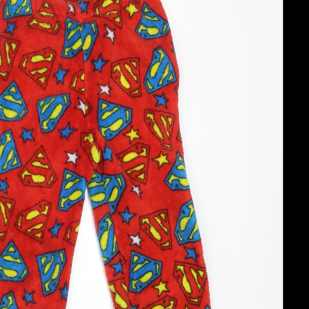 Superman Boys Red Geometric Polyester  Pyjama Pants Size 5-6 Years   - SUPERMAN