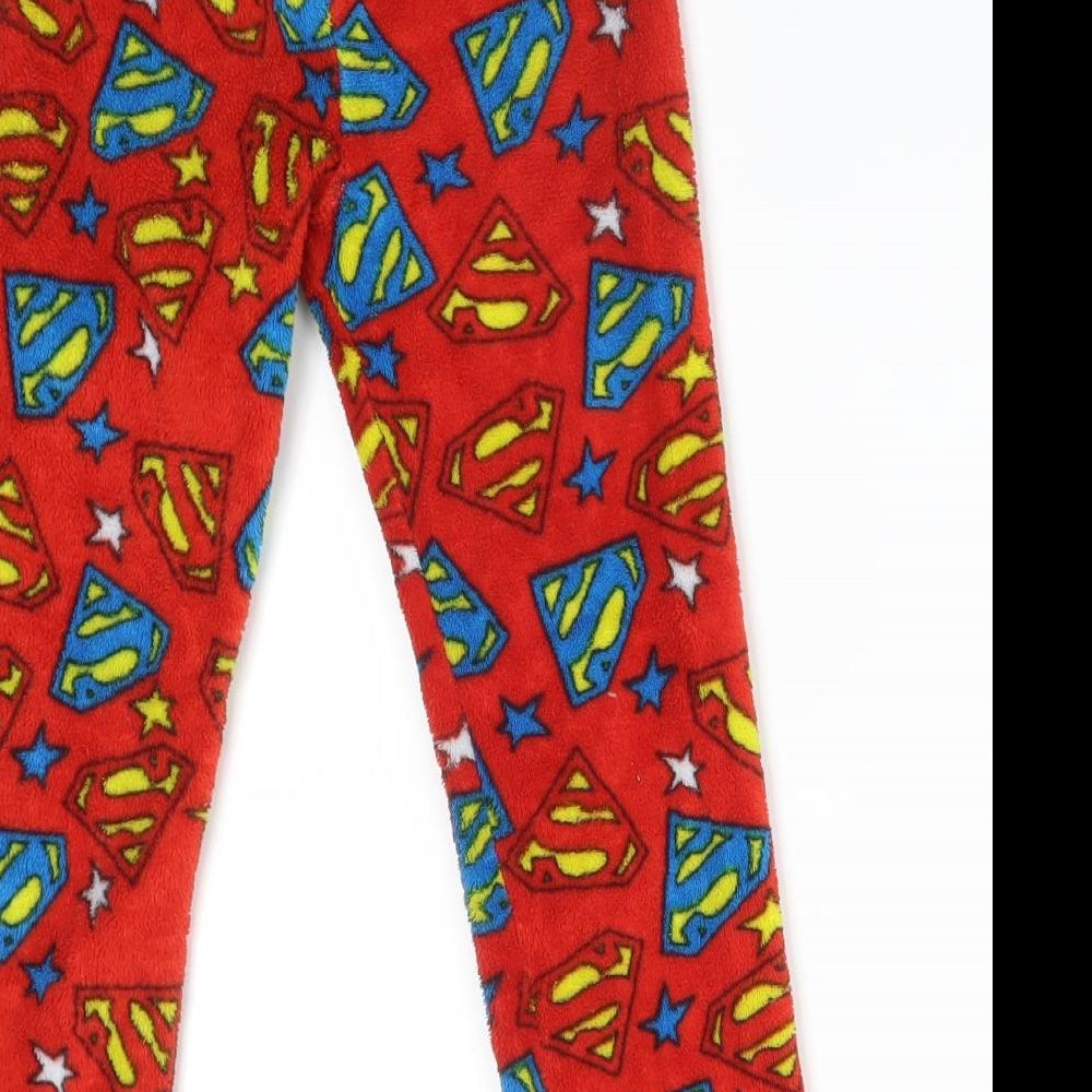 Superman Boys Red Geometric Polyester  Pyjama Pants Size 5-6 Years   - SUPERMAN