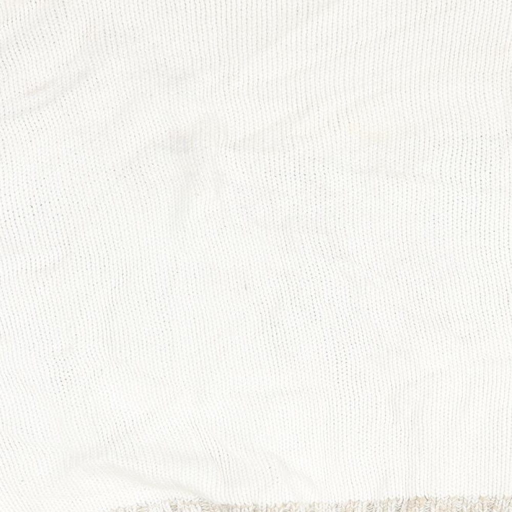 Liz Claiborne Womens White  Cotton Pullover Sweatshirt Size L   - FARMHOUSE, TREE SCENE