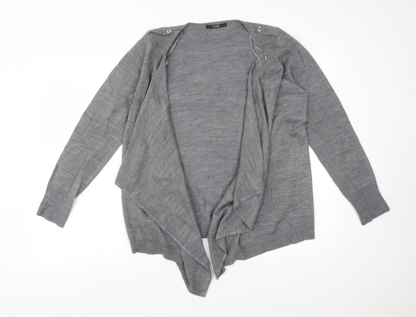 George Womens Grey   Acrylic Cardigan Jumper Size 12