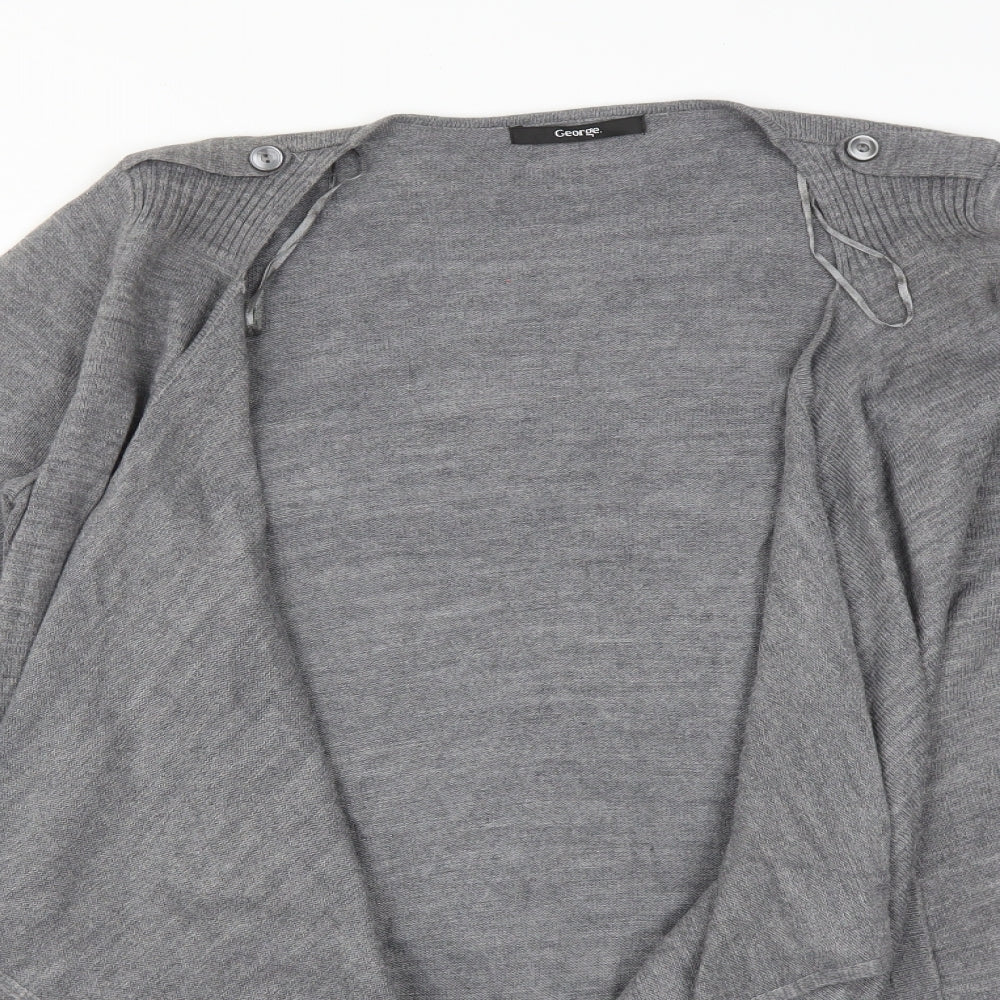 George Womens Grey   Acrylic Cardigan Jumper Size 12