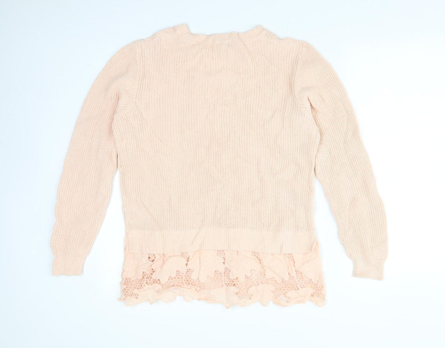 F&F Womens Pink Floral Cotton Pullover Sweatshirt Size 16