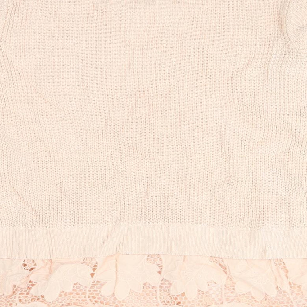 F&F Womens Pink Floral Cotton Pullover Sweatshirt Size 16