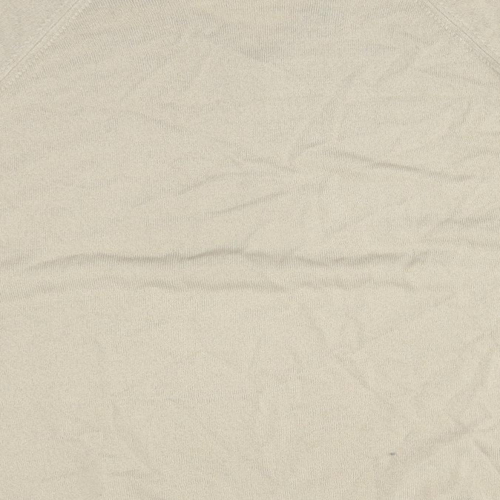 Essentials Mens Beige  Acrylic  T-Shirt Size L V-Neck