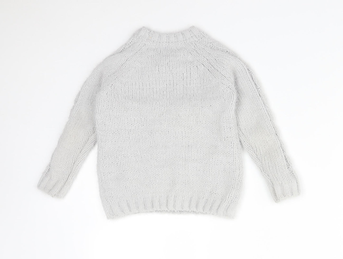 Primark Girls Grey  Polyester Basic T-Shirt Size 4-5 Years Crew Neck