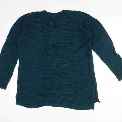 Ellen Tracy Womens Blue  Cotton Basic T-Shirt Size XL V-Neck