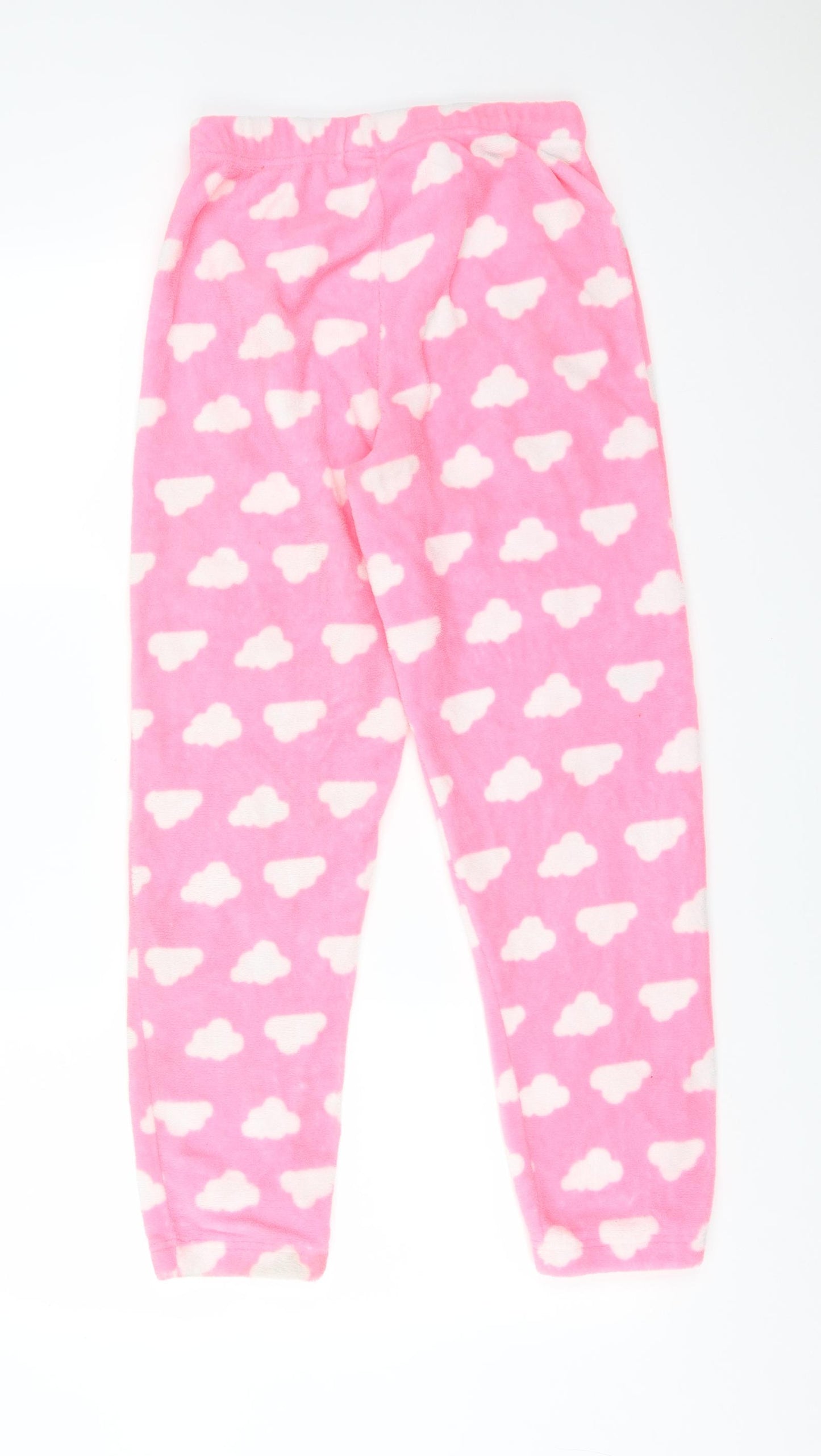 I BELIEVE IN UNICORNS Womens Pink Solid Polyester  Pyjama Pants Size M   - CLOUDS