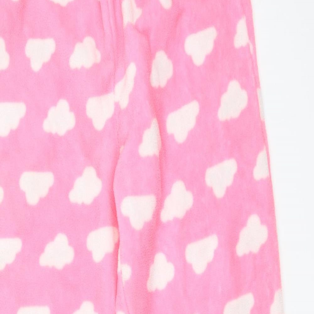 I BELIEVE IN UNICORNS Womens Pink Solid Polyester  Pyjama Pants Size M   - CLOUDS