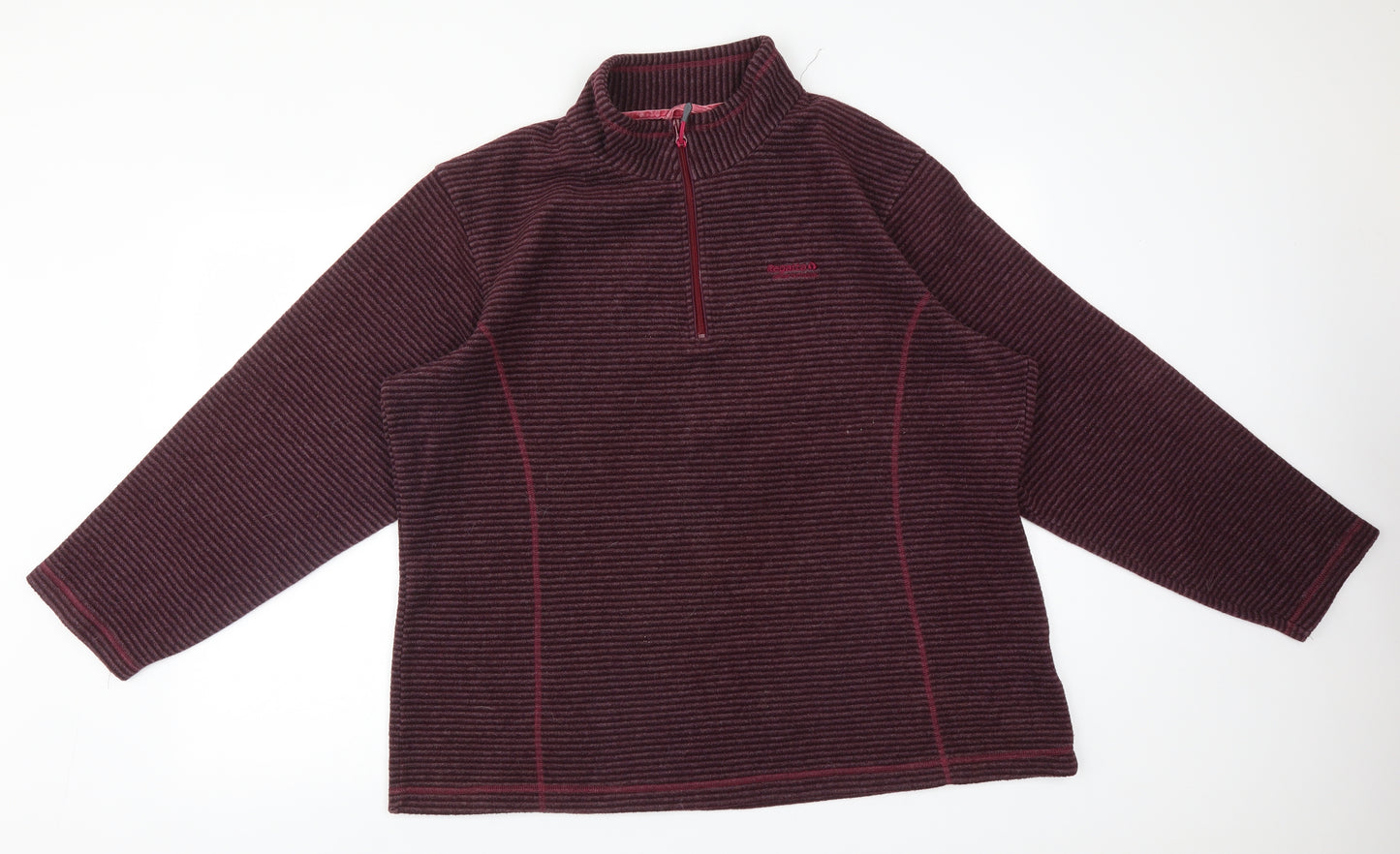 Regatta Womens Purple High Neck Striped Polyester Pullover Jumper Size 20