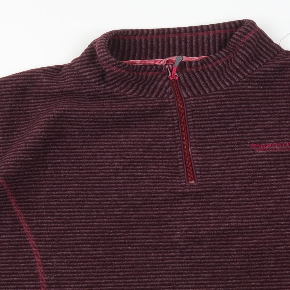 Regatta Womens Purple High Neck Striped Polyester Pullover Jumper Size 20