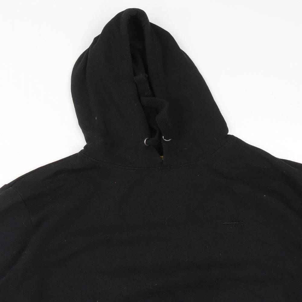 IRON MOUNTAIN Mens Black  Cotton Pullover Hoodie Size M