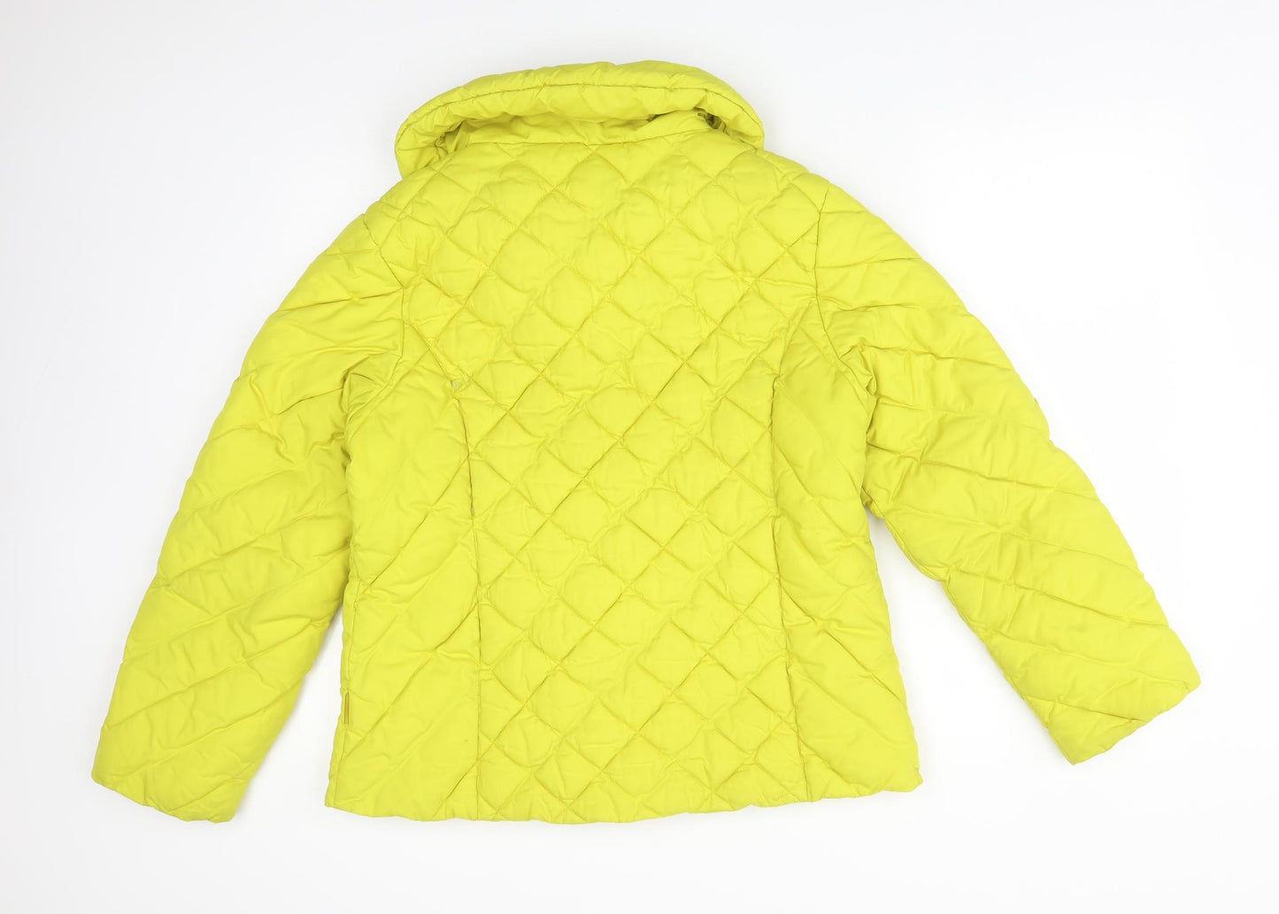 Per Una Womens Yellow Argyle/Diamond  Overcoat Coat Size L