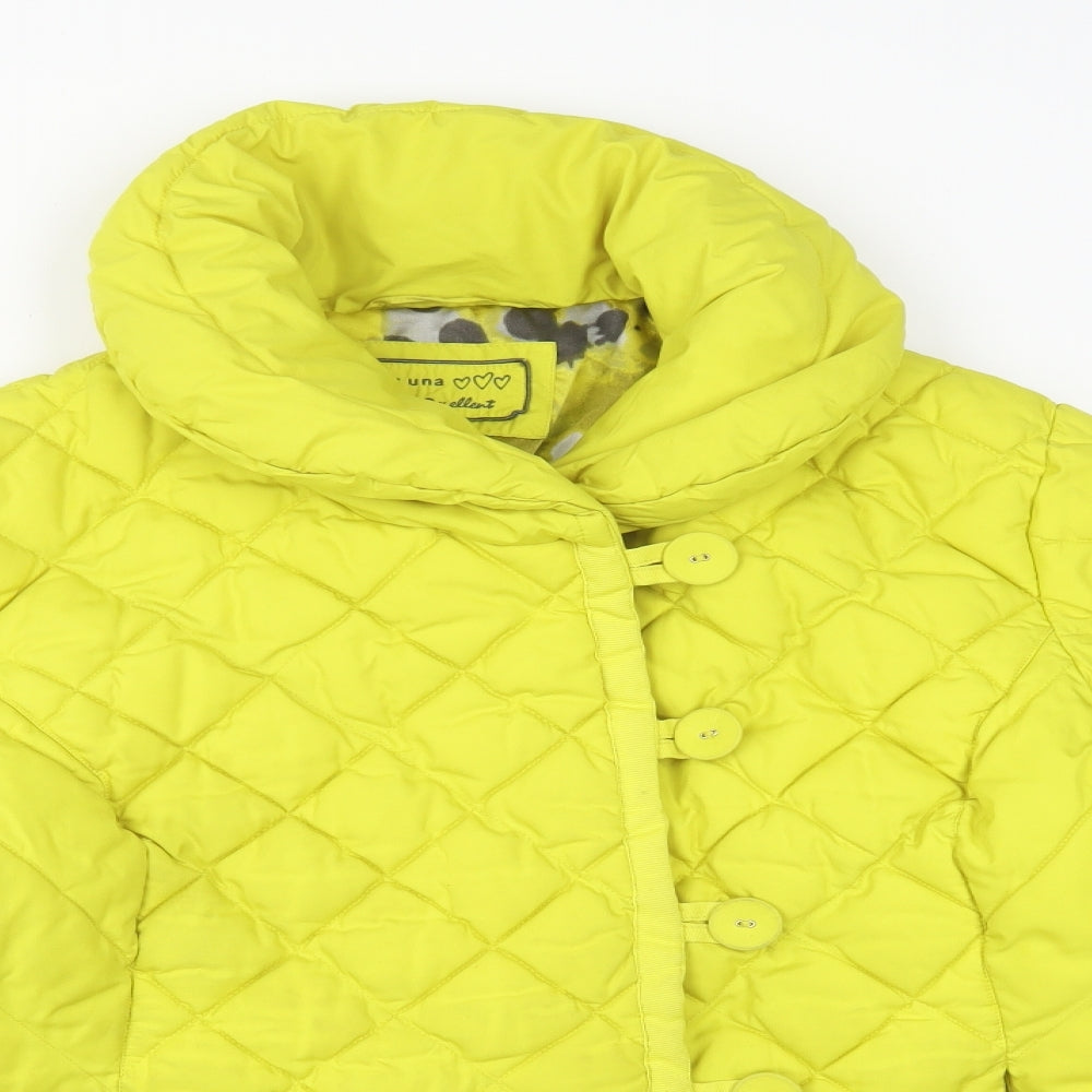 Per Una Womens Yellow Argyle/Diamond  Overcoat Coat Size L