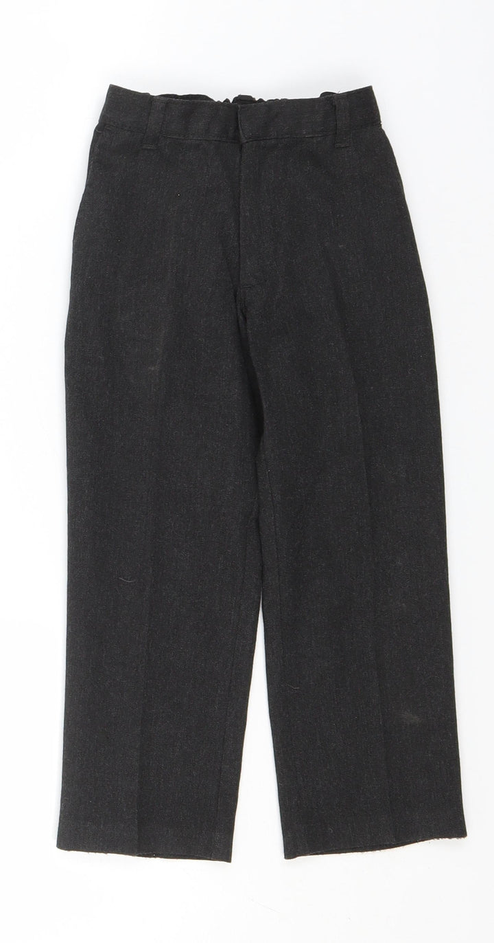 Preworn Boys Grey Polyester Dress Pants Trousers Size 3-4 Years Regular