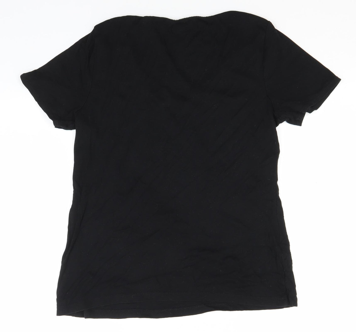 NEXT Womens Black  Cotton Basic T-Shirt Size 16 Round Neck