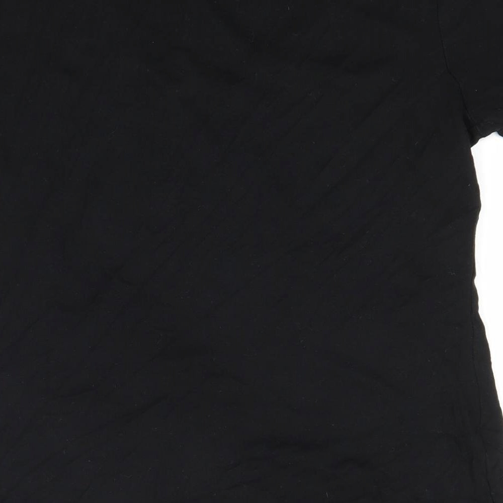 NEXT Womens Black  Cotton Basic T-Shirt Size 16 Round Neck