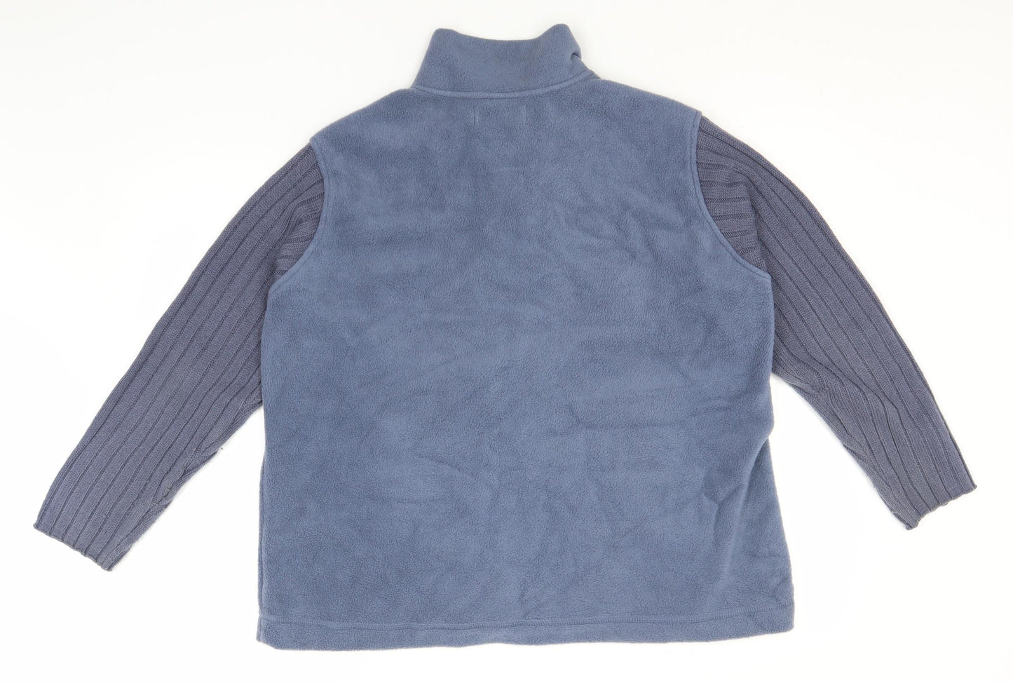 EWM Mens Blue Crew Neck  Polyester Full Zip Jumper Size XL