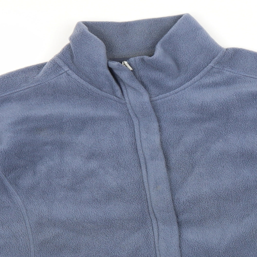 EWM Mens Blue Crew Neck  Polyester Full Zip Jumper Size XL