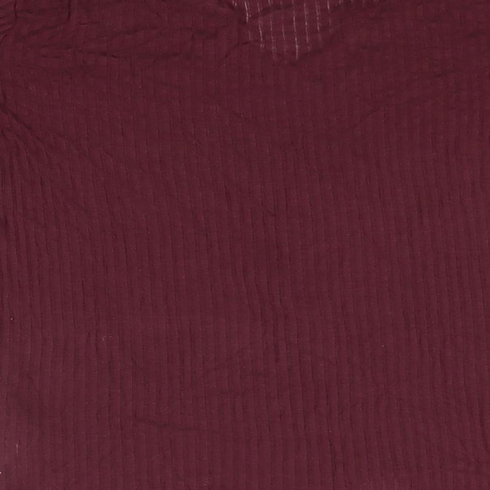 NEXT Womens Red Striped Viscose Basic T-Shirt Size 14 V-Neck