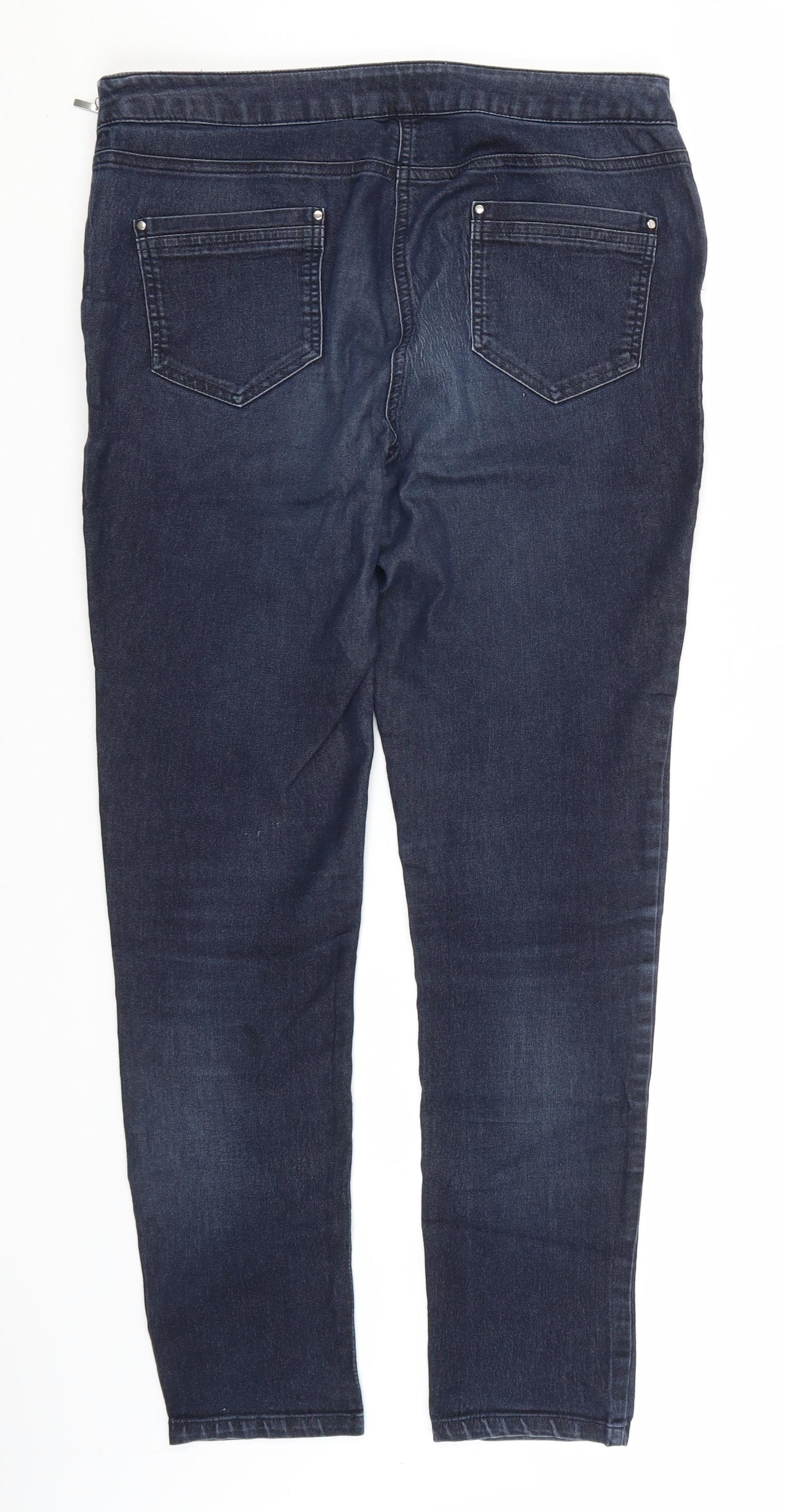 Wallis Womens Blue  Cotton Straight Jeans Size 14 L30 in Regular