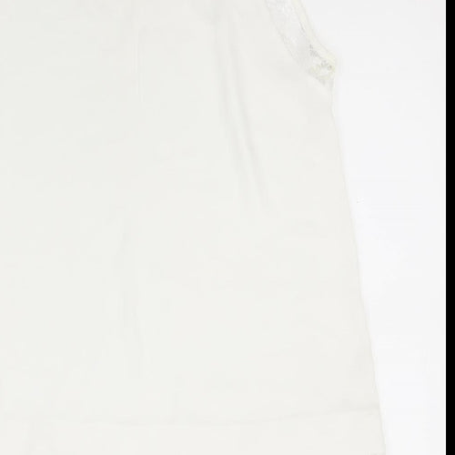 Wallis Womens White  Polyester Basic Tank Size 12 Round Neck