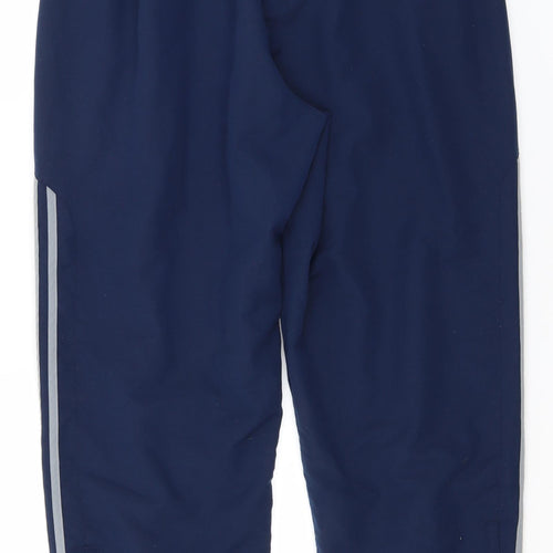 adidas Mens Blue  Polyester Track Pants Trousers Size L L30 in Regular