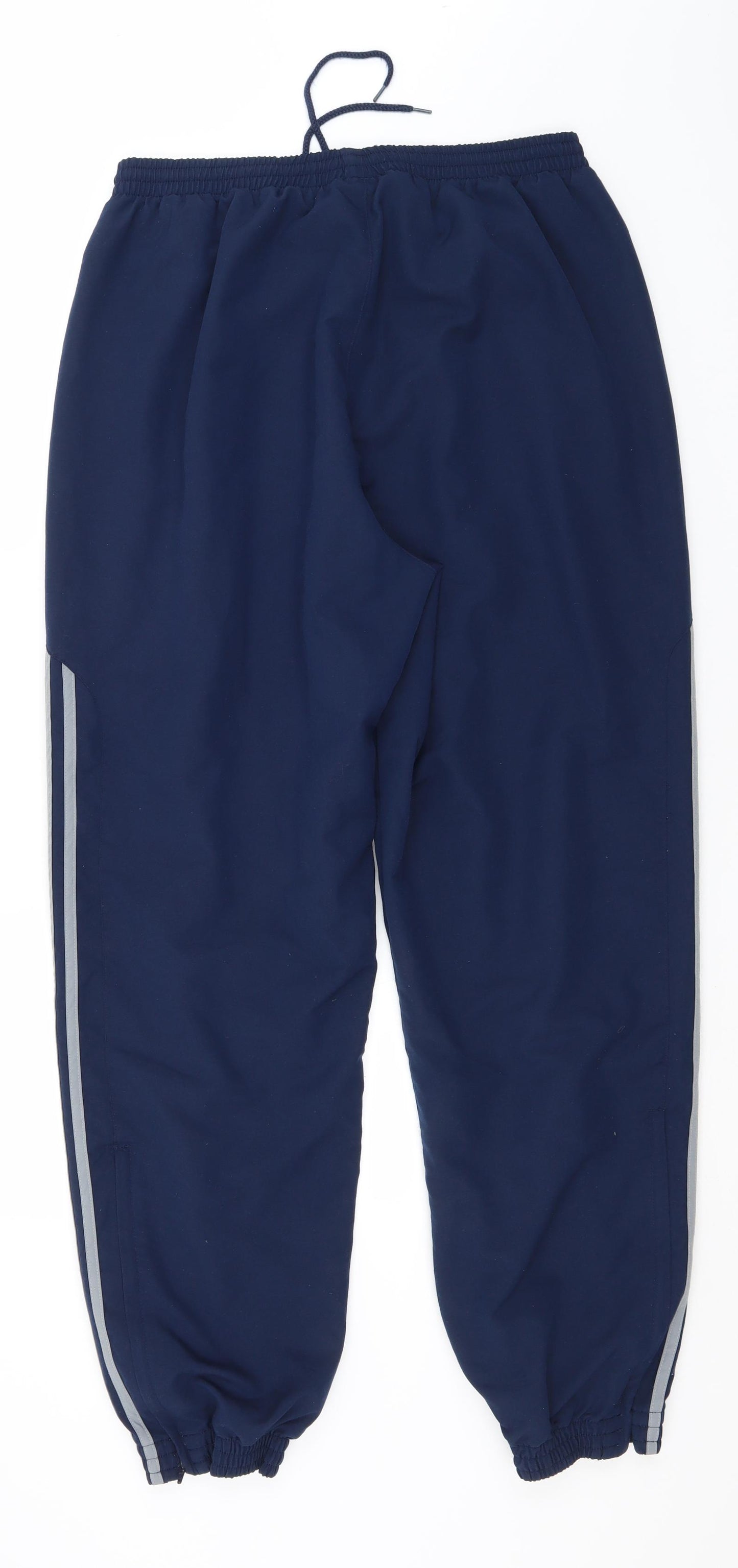 adidas Mens Blue  Polyester Track Pants Trousers Size L L30 in Regular