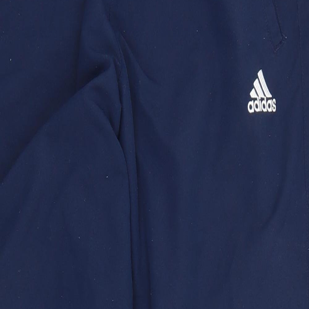 adidas Mens Blue  Polyester Track Pants Trousers Size L L30 in Regular