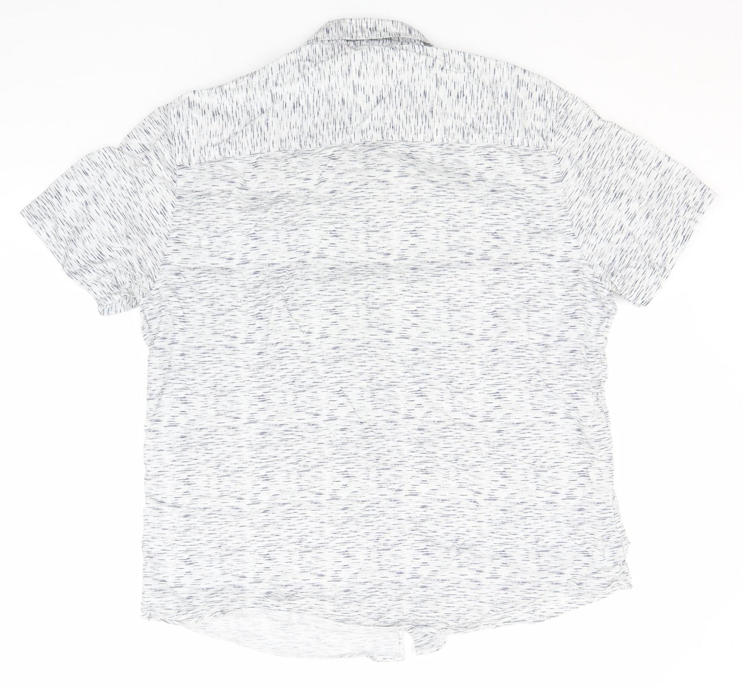 Matalan Mens Grey Striped Cotton  Button-Up Size L Collared