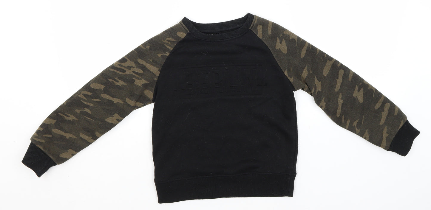 Primark Boys Green Round Neck Camouflage Polyester Pullover Jumper Size 7-8 Years   - Berlin