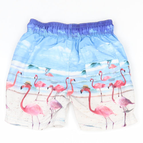 Primark Boys Blue Geometric Polyester Utility Shorts Size 4-5 Years  Regular  - Flamingos, Beach