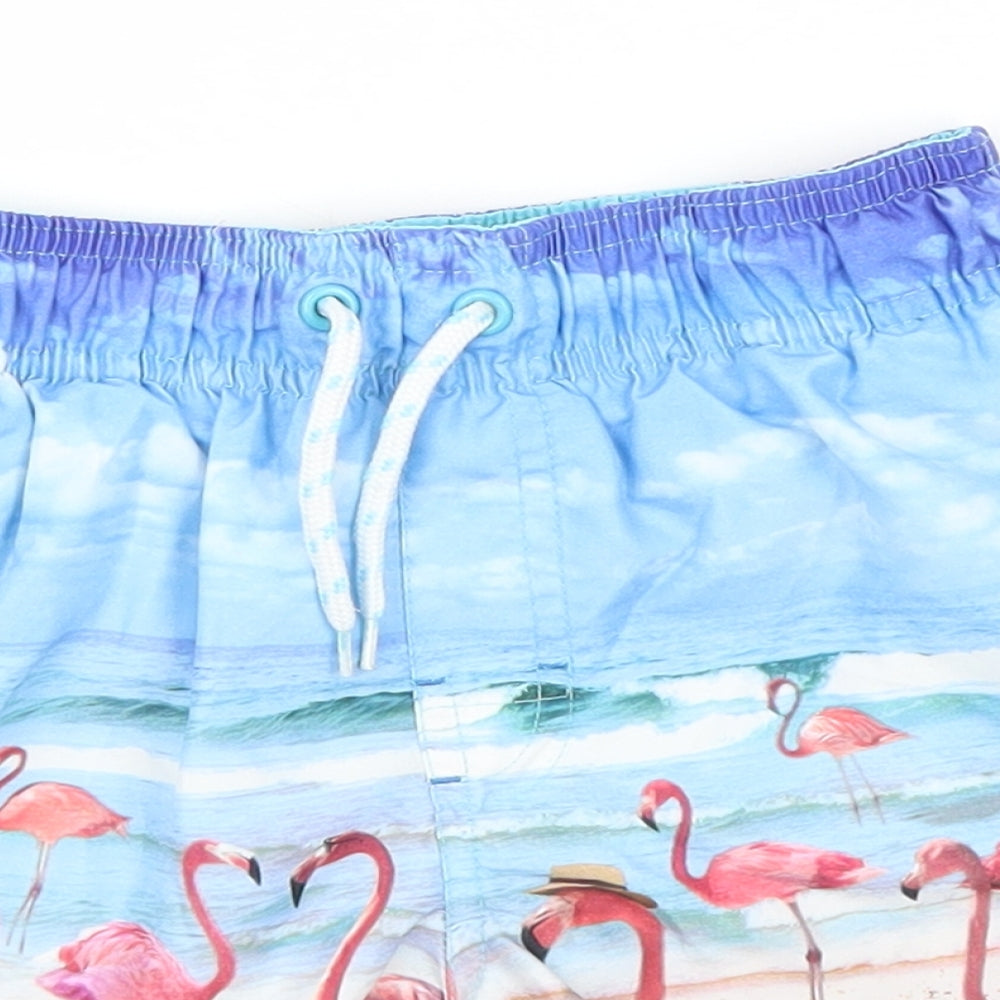 Primark Boys Blue Geometric Polyester Utility Shorts Size 4-5 Years  Regular  - Flamingos, Beach