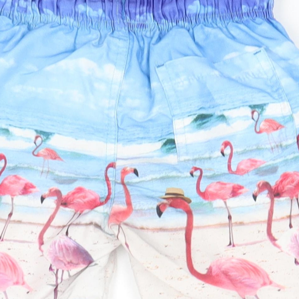 Primark Boys Blue Geometric Polyester Utility Shorts Size 4-5 Years  Regular  - Flamingos, Beach