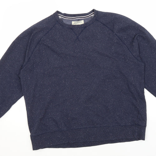 Burton Mens Blue Round Neck  Cotton Pullover Jumper Size XL