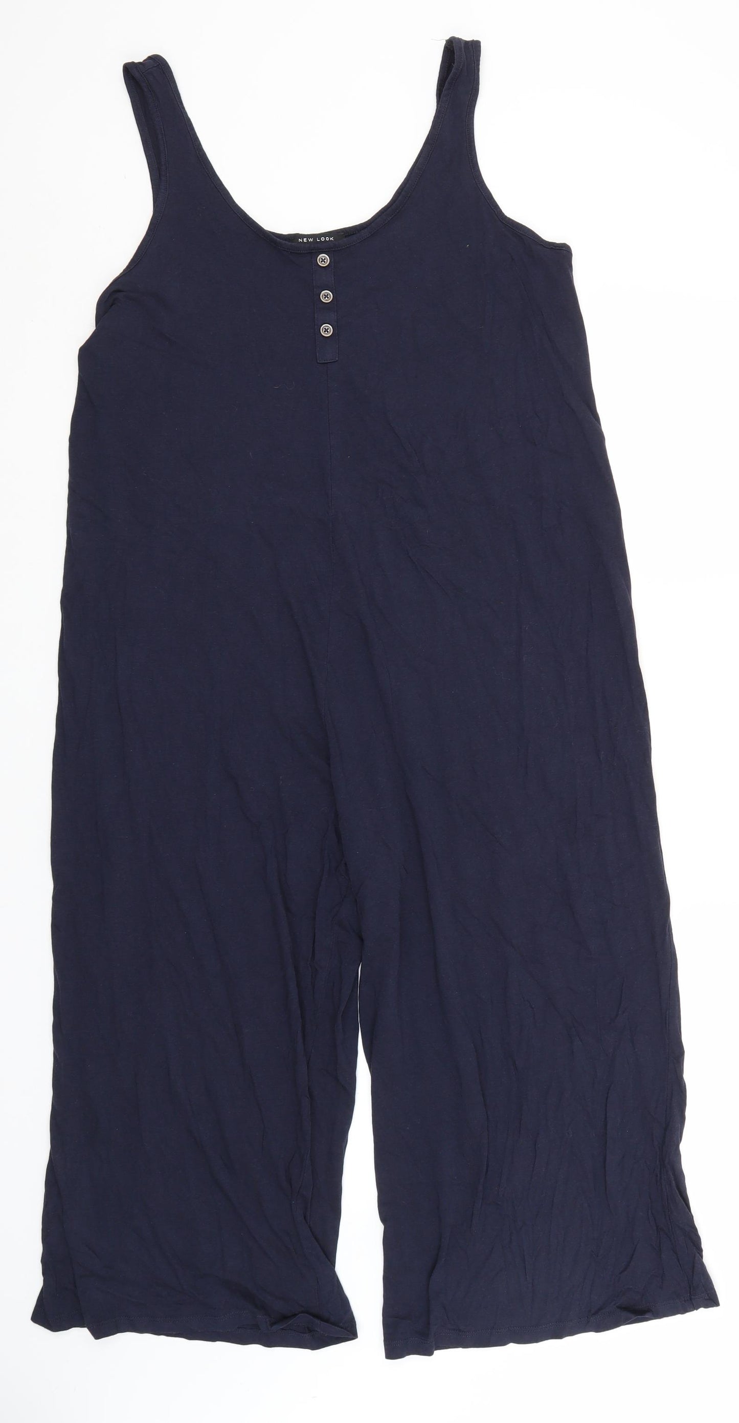 New Look Womens Blue  Cotton Jumpsuit One-Piece Size 14 L19 in